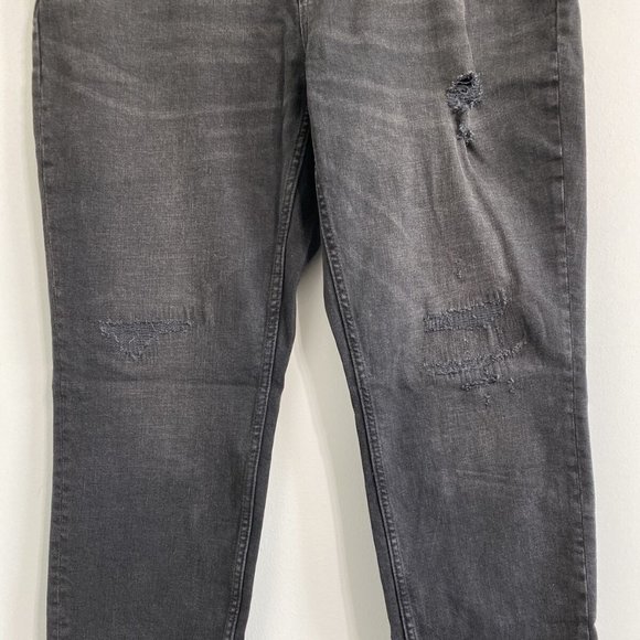 Old Navy Jeans Men's 38x32 Black Athletic Taper Stretch Distressed Denim NEW - Picture 5 of 10